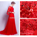 Charming Red Lace Elegant Ball Gown Evening Dresses 2017 Latest Long Party Dresses Red China Factory